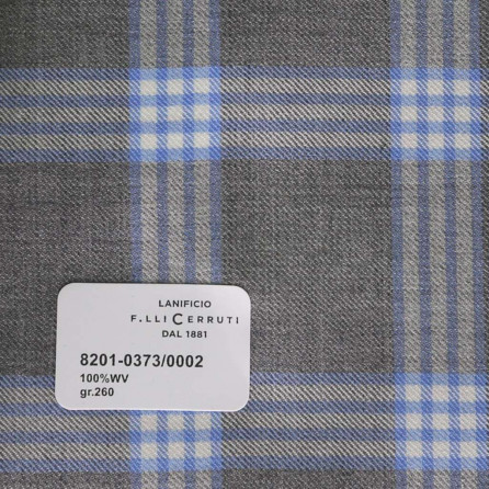 8201-0373/0002 Cerruti Lanificio - Vải Suit 100% Wool - Xanh Dương Caro